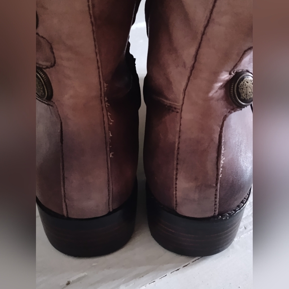 Arturochiang Women's Brown Tan Taupe Tall Riding Knee High Boots | Size 10 - Picture 5 of 11